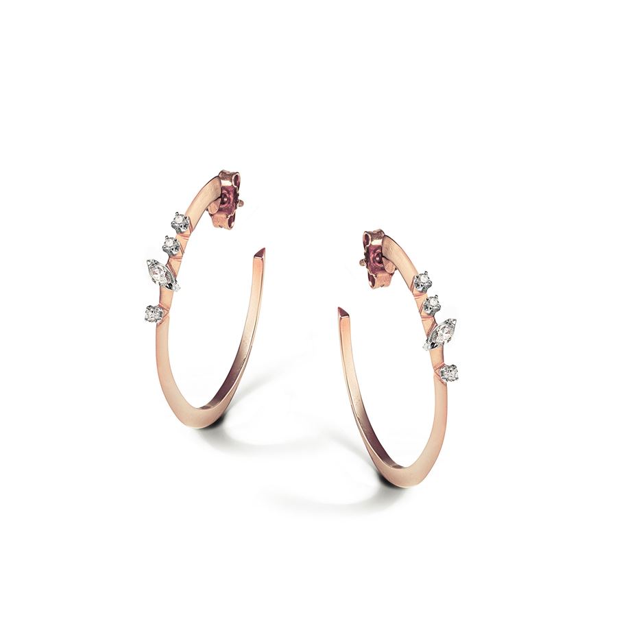 Big size 'Balance' hoop earrings in pink gold BALANCE | OR CERCHIO BIGAU9R CT 0,32